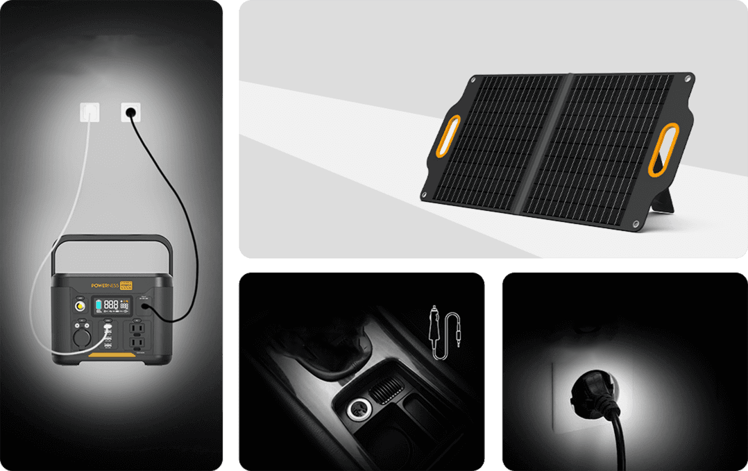 Multiple ways to charge power station